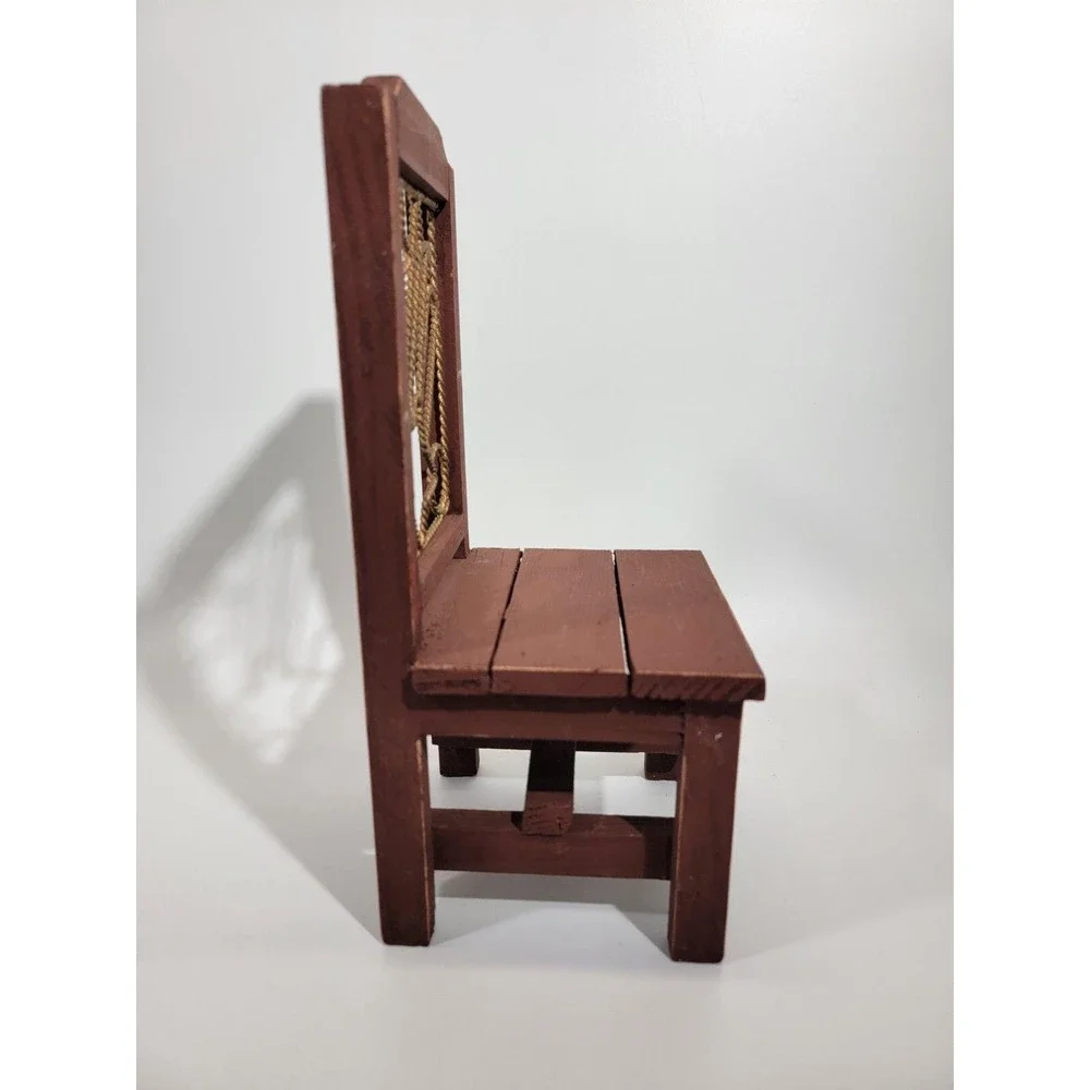 Vintage Red Wood Star Themed Dining Room Chair Furniture 11.5